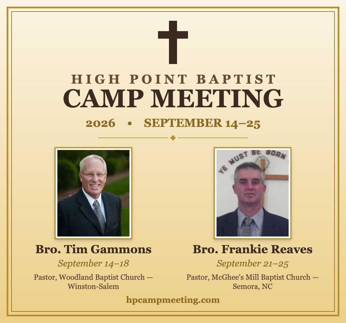 High Point Baptist Camp Meeting 2026, September 14-25